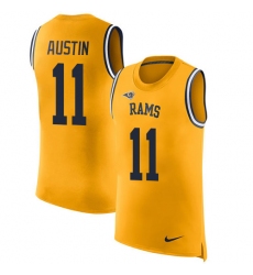 Men's Nike Los Angeles Rams #11 Tavon Austin Limited Gold Rush Player Name & Number Tank Top NFL Jersey