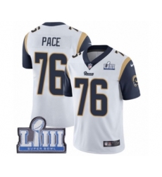 Youth Nike Los Angeles Rams #76 Orlando Pace White Vapor Untouchable Limited Player Super Bowl LIII Bound NFL Jersey