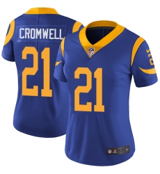 Women's Nike Los Angeles Rams #21 Nolan Cromwell Royal Blue Alternate Vapor Untouchable Limited Player NFL Jersey