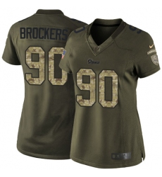 Women's Nike Los Angeles Rams #90 Michael Brockers Elite Green Salute to Service NFL Jersey
