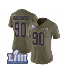 Women's Nike Los Angeles Rams #90 Michael Brockers Limited Olive 2017 Salute to Service Super Bowl LIII Bound NFL Jersey