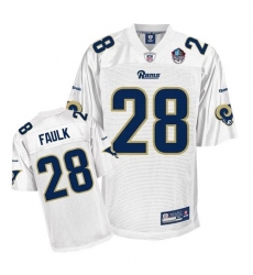 Reebok Los Angeles Rams #28 Marshall Faulk White Hall of Fame 2011 Authentic Throwback NFL Jersey