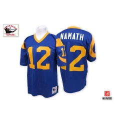 Mitchell and Ness Los Angeles Rams #12 Joe Namath Authentic Blue Throwback NFL Jersey