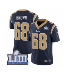 Men's Nike Los Angeles Rams #68 Jamon Brown Navy Blue Team Color Vapor Untouchable Limited Player Super Bowl LIII Bound NFL Jersey