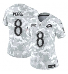 Women's Los Angeles Rams #8 Jared Verse 2024 F.U.S.E Arctic Camo Salute To Service Limited Stitched Football Jersey(Run Small)
