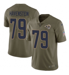 Men's Nike Los Angeles Rams #79 Rob Havenstein Limited Olive 2017 Salute to Service NFL Jersey
