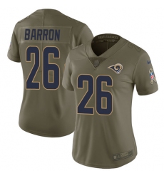 Women's Nike Los Angeles Rams #26 Mark Barron Limited Olive 2017 Salute to Service NFL Jersey