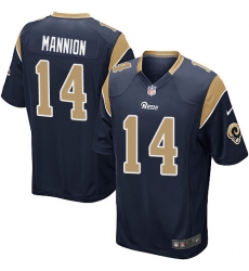 Men's Nike Los Angeles Rams #14 Sean Mannion Game Navy Blue Team Color NFL Jersey
