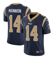 Men's Nike Los Angeles Rams #14 Sean Mannion Navy Blue Team Color Vapor Untouchable Limited Player NFL Jersey