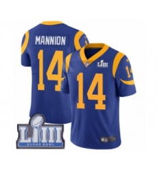 Youth Nike Los Angeles Rams #14 Sean Mannion Royal Blue Alternate Vapor Untouchable Limited Player Super Bowl LIII Bound NFL Jersey
