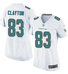 Women's Nike Miami Dolphins #83 Mark Clayton Game White NFL Jersey
