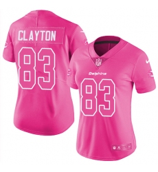 Women's Nike Miami Dolphins #83 Mark Clayton Limited Pink Rush Fashion NFL Jersey