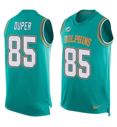 Men's Nike Miami Dolphins #85 Mark Duper Limited Aqua Green Player Name & Number Tank Top NFL Jersey