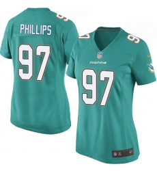Women's Nike Miami Dolphins #97 Jordan Phillips Game Aqua Green Team Color NFL Jersey