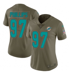 Women's Nike Miami Dolphins #97 Jordan Phillips Limited Olive 2017 Salute to Service NFL Jersey