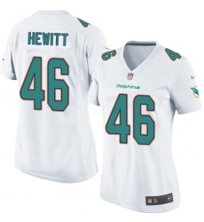 Women's Nike Miami Dolphins #46 Neville Hewitt Game White NFL Jersey
