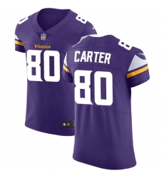 Men's Nike Minnesota Vikings #80 Cris Carter Purple Team Color Vapor Untouchable Elite Player NFL Jersey