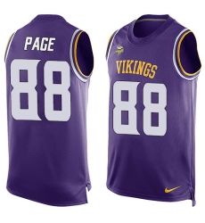 Men's Nike Minnesota Vikings #88 Alan Page Limited Purple Player Name & Number Tank Top NFL Jersey