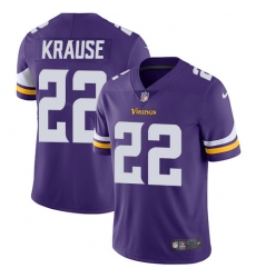 Men's Nike Minnesota Vikings #22 Paul Krause Purple Team Color Vapor Untouchable Limited Player NFL Jersey