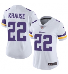 Women's Nike Minnesota Vikings #22 Paul Krause White Vapor Untouchable Limited Player NFL Jersey