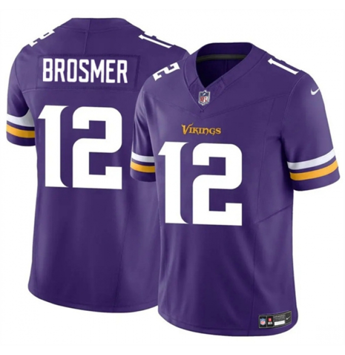 Men's Minnesota Vikings #12 Max Brosmer Purple 2025 F.U.S.E. Vapor Untouchable Limited Football Stitched Jersey