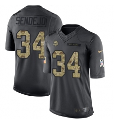 Men's Nike Minnesota Vikings #34 Andrew Sendejo Limited Black 2016 Salute to Service NFL Jersey