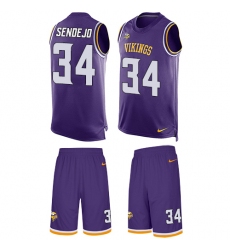 Men's Nike Minnesota Vikings #34 Andrew Sendejo Limited Purple Tank Top Suit NFL Jersey