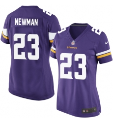 Women's Nike Minnesota Vikings #23 Terence Newman Game Purple Team Color NFL Jersey