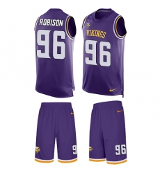 Men's Nike Minnesota Vikings #96 Brian Robison Limited Purple Tank Top Suit NFL Jersey