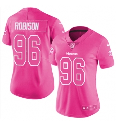 Women's Nike Minnesota Vikings #96 Brian Robison Limited Pink Rush Fashion NFL Jersey
