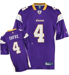 Reebok Minnesota Vikings #4 Brett Favre Purple Team Color Replica Throwback NFL Jersey