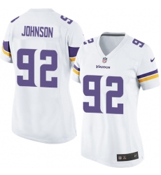 Women's Nike Minnesota Vikings #92 Tom Johnson White Vapor Untouchable Limited Player NFL Jersey