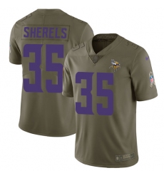 Youth Nike Minnesota Vikings #35 Marcus Sherels Limited Olive 2017 Salute to Service NFL Jersey