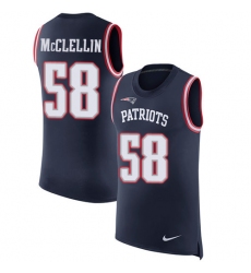 Men's Nike New England Patriots #58 Shea McClellin Limited Navy Blue Rush Player Name & Number Tank Top NFL Jersey