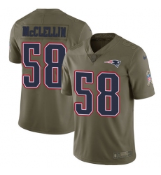 Men's Nike New England Patriots #58 Shea McClellin Limited Olive 2017 Salute to Service NFL Jersey