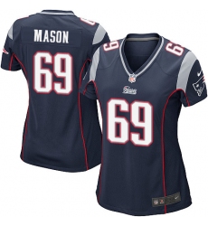Women's Nike New England Patriots #69 Shaq Mason Game Navy Blue Team Color NFL Jersey
