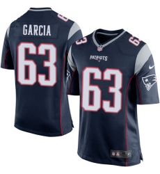 Men's Nike New England Patriots #63 Antonio Garcia Game Navy Blue Team Color NFL Jersey