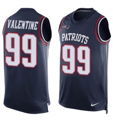 Men's Nike New England Patriots #99 Vincent Valentine Limited Navy Blue Player Name & Number Tank Top NFL Jersey