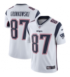Men's Nike New England Patriots #87 Rob Gronkowski White Vapor Untouchable Limited Player NFL Jersey