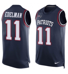 Men's Nike New England Patriots #11 Julian Edelman Limited Navy Blue Player Name & Number Tank Top NFL Jersey Men's Nike New England Patriots #11 Julian Edelman Limited Navy Blue Player Name & Number Tank Top NFL Jersey