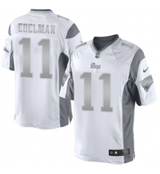 Men's Nike New England Patriots #11 Julian Edelman Limited White Platinum NFL Jersey Men's Nike New England Patriots #11 Julian Edelman Limited White Platinum NFL Jersey