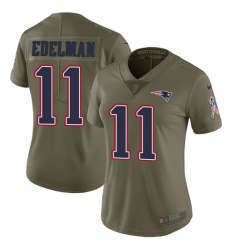 Women's Nike New England Patriots #11 Julian Edelman Limited Olive 2017 Salute to Service NFL Jersey Women's Nike New England Patriots #11 Julian Edelman Limited Olive 2017 Salute to Service NFL Jersey