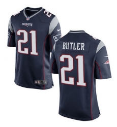 Men's Nike New England Patriots #21 Malcolm Butler Game Navy Blue Team Color NFL Jersey
