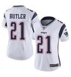 Women's Nike New England Patriots #21 Malcolm Butler White Vapor Untouchable Limited Player NFL Jersey