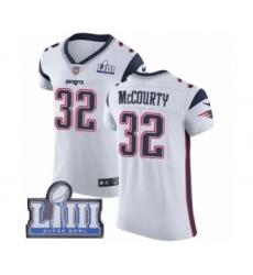 Men's Nike New England Patriots #32 Devin McCourty White Vapor Untouchable Elite Player Super Bowl LIII Bound NFL Jersey