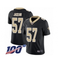 Men's New Orleans Saints #57 Rickey Jackson Black Team Color Vapor Untouchable Limited Player 100th Season Football Jersey