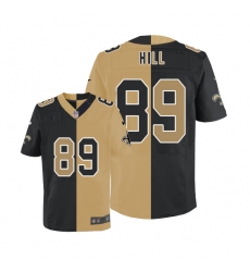 Men's Nike New Orleans Saints #89 Josh Hill Elite Black/White Split Fashion NFL Jersey