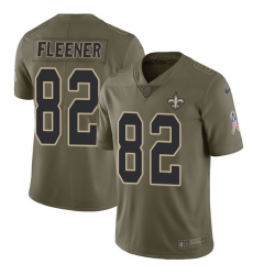 Youth Nike New Orleans Saints #82 Coby Fleener Limited Olive 2017 Salute to Service NFL Jersey