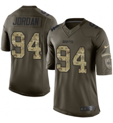 Men's Nike New Orleans Saints #94 Cameron Jordan Elite Green Salute to Service NFL Jersey