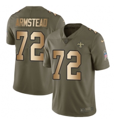 Youth Nike New Orleans Saints #72 Terron Armstead Limited Olive/Gold 2017 Salute to Service NFL Jersey
